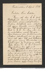 Nachlass Franz Steindachner, Brief von Hadersleben Schroeter an Franz Steindachner (02.04.1884) , Inv.Nr. 468.01, Seite 1